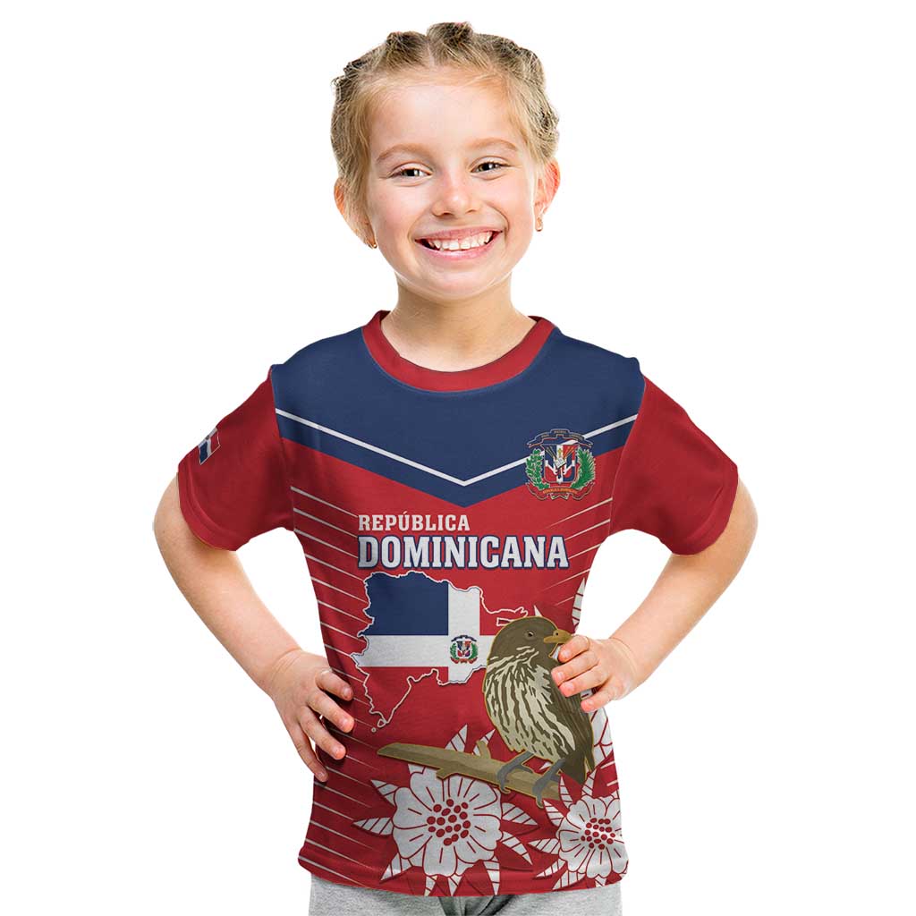 Personalized Dominican Republic Independence Day Kid T Shirt Palmchat With Map