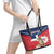 Personalized Dominican Republic Independence Day Leather Tote Bag Palmchat With Map