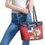 Personalized Dominican Republic Independence Day Leather Tote Bag Palmchat With Map