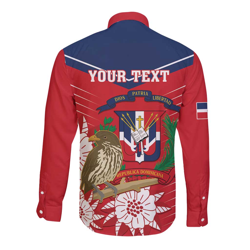 Personalized Dominican Republic Independence Day Long Sleeve Button Shirt Palmchat With Map