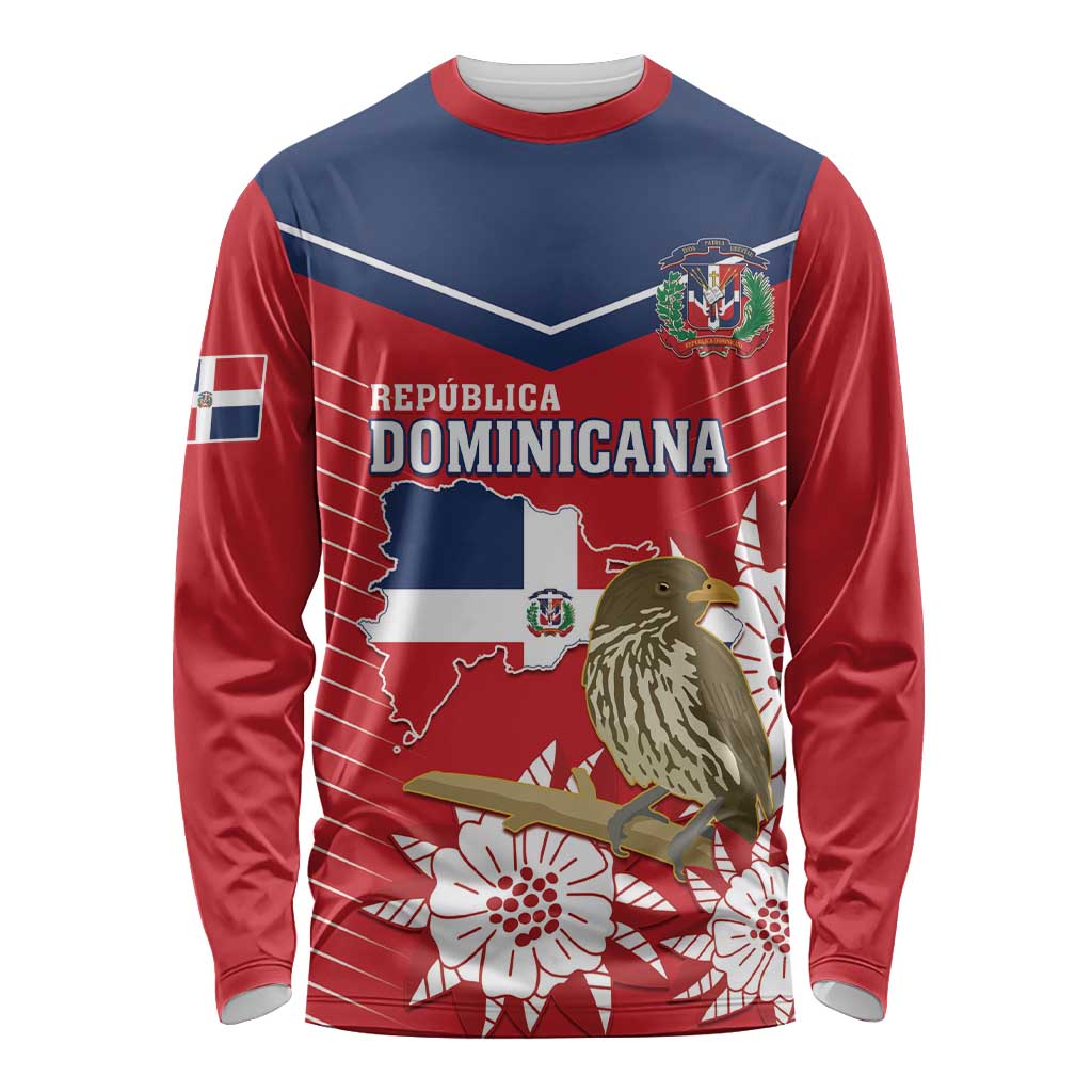 Personalized Dominican Republic Independence Day Long Sleeve Shirt Palmchat With Map