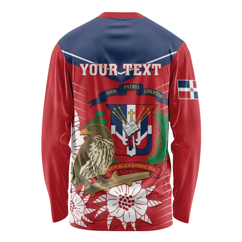 Personalized Dominican Republic Independence Day Long Sleeve Shirt Palmchat With Map