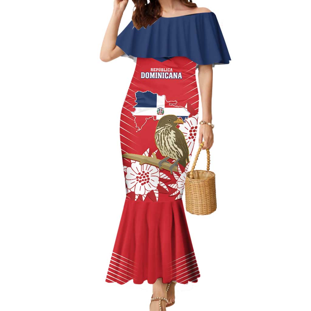 Personalized Dominican Republic Independence Day Mermaid Dress Palmchat With Map