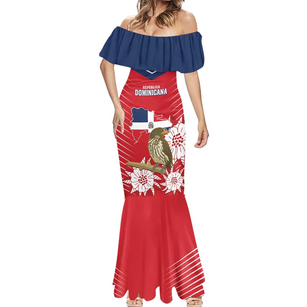 Personalized Dominican Republic Independence Day Mermaid Dress Palmchat With Map