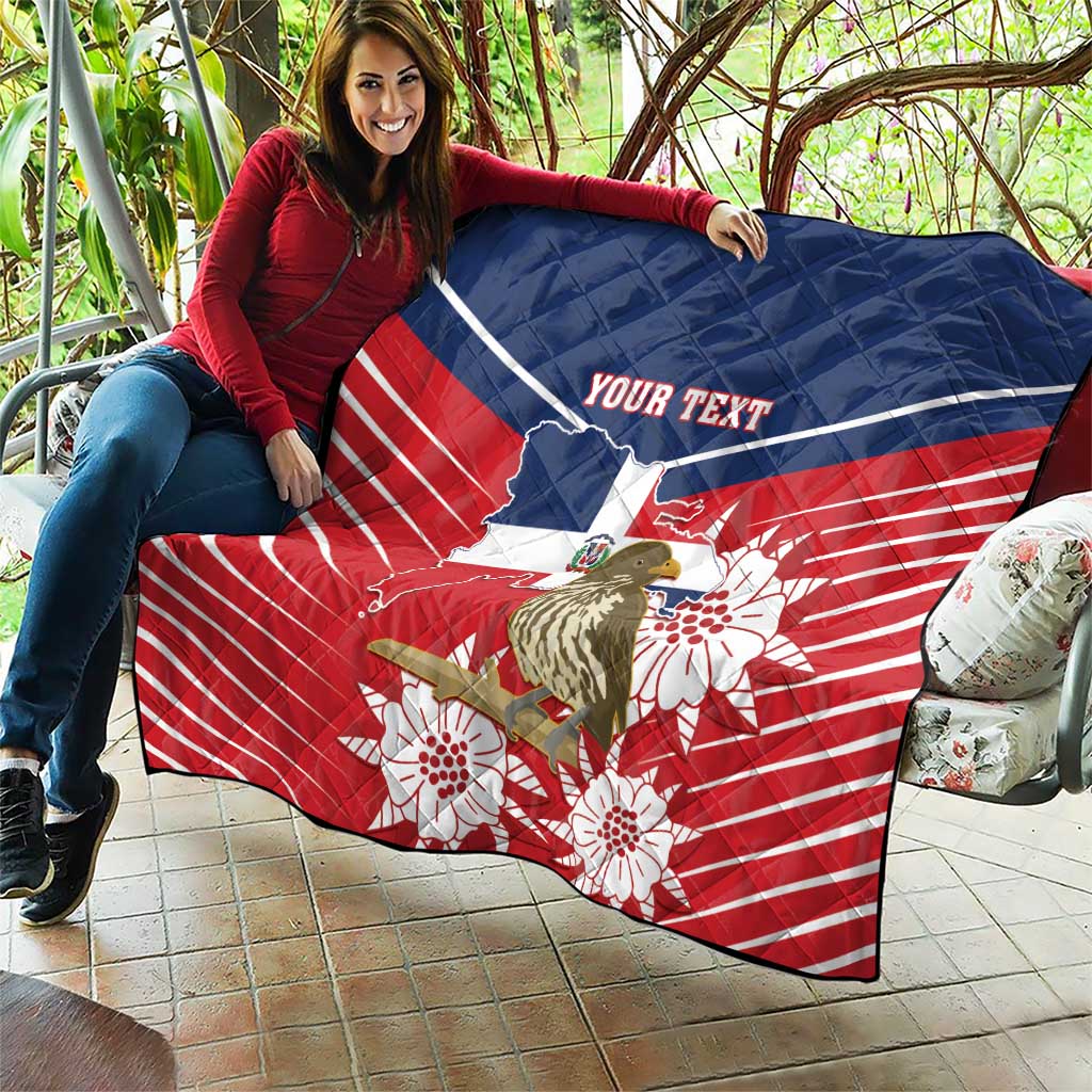 Personalized Dominican Republic Independence Day Quilt Palmchat With Map