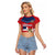 Personalized Dominican Republic Independence Day Raglan Cropped T Shirt Palmchat With Map