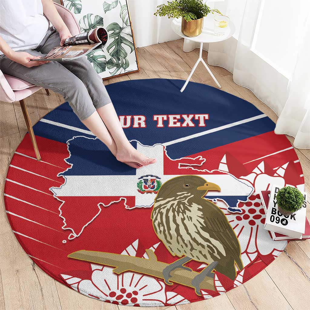 Personalized Dominican Republic Independence Day Round Carpet Palmchat With Map