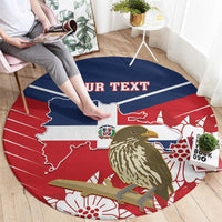 Personalized Dominican Republic Independence Day Round Carpet Palmchat With Map