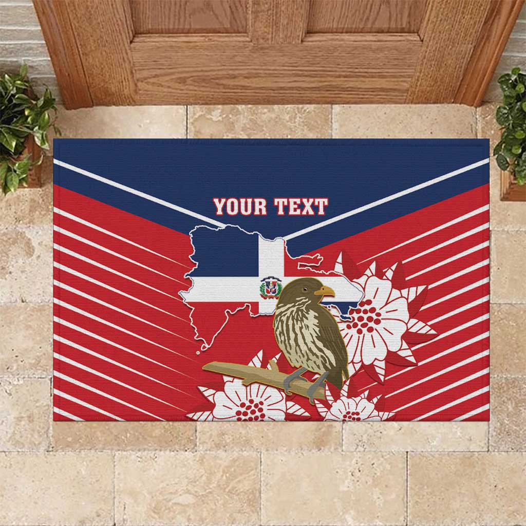 Personalized Dominican Republic Independence Day Rubber Doormat Palmchat With Map