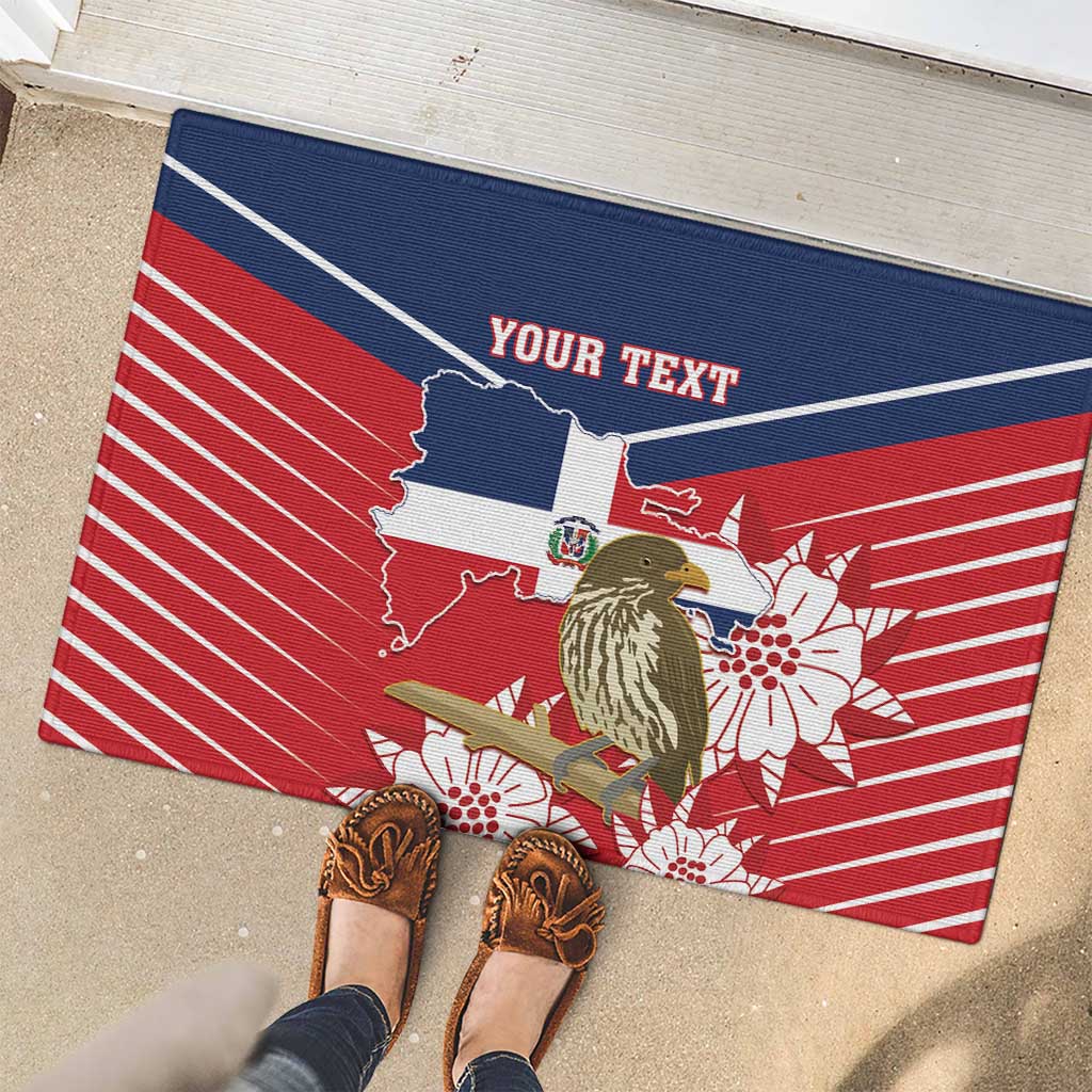 Personalized Dominican Republic Independence Day Rubber Doormat Palmchat With Map