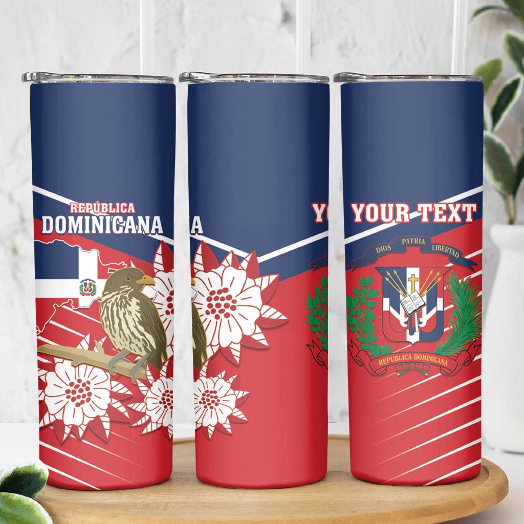 Personalized Dominican Republic Independence Day Skinny Tumbler Palmchat With Map