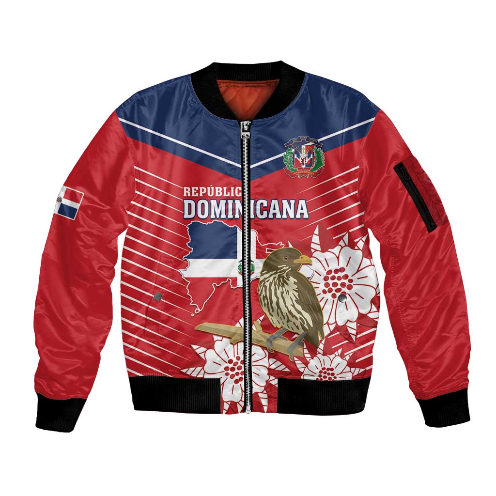 Personalized Dominican Republic Independence Day Sleeve Zip Bomber Jacket Palmchat With Map