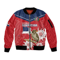 Personalized Dominican Republic Independence Day Sleeve Zip Bomber Jacket Palmchat With Map