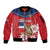 Personalized Dominican Republic Independence Day Sleeve Zip Bomber Jacket Palmchat With Map