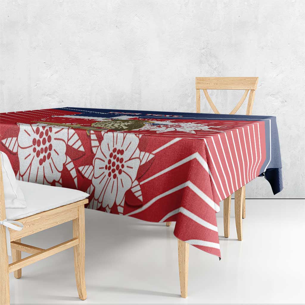 Personalized Dominican Republic Independence Day Tablecloth Palmchat With Map