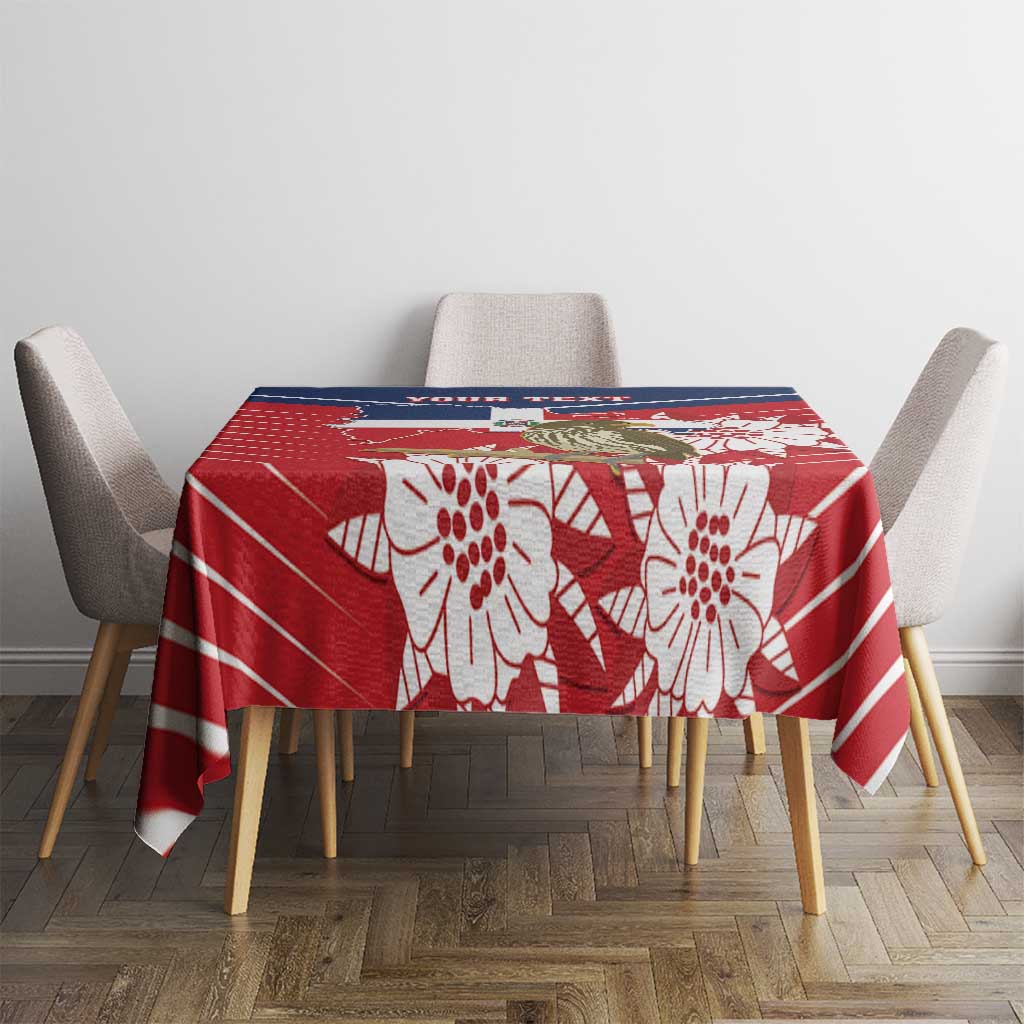 Personalized Dominican Republic Independence Day Tablecloth Palmchat With Map