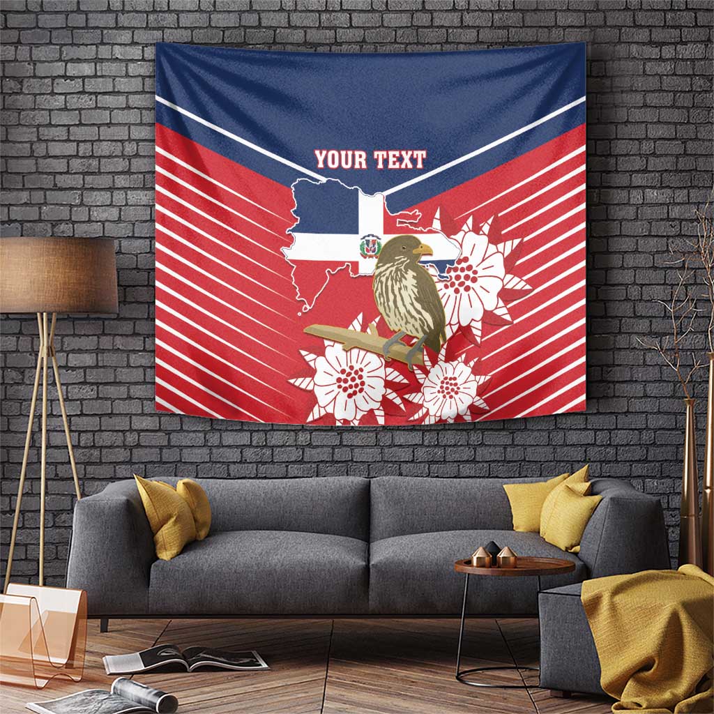 Personalized Dominican Republic Independence Day Tapestry Palmchat With Map