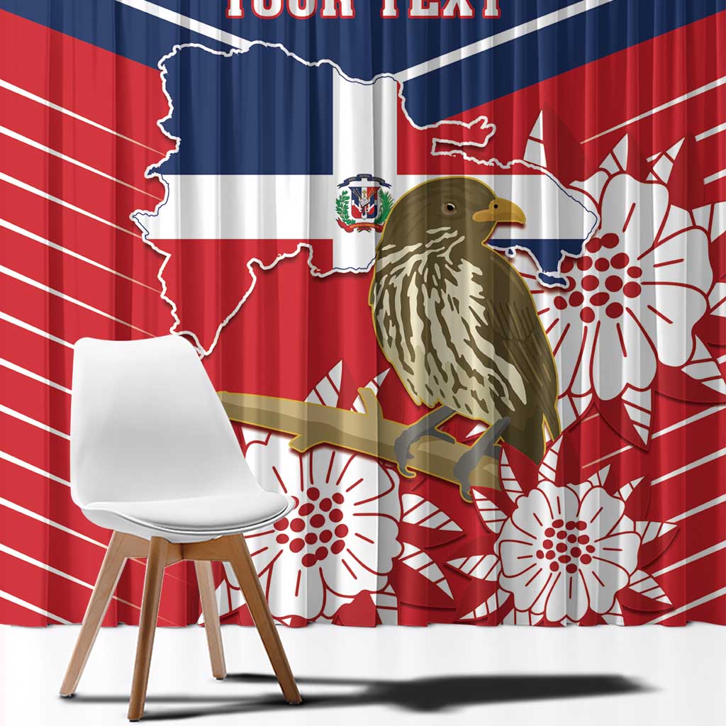 Personalized Dominican Republic Independence Day Window Curtain Palmchat With Map - Wonder Print Shop
