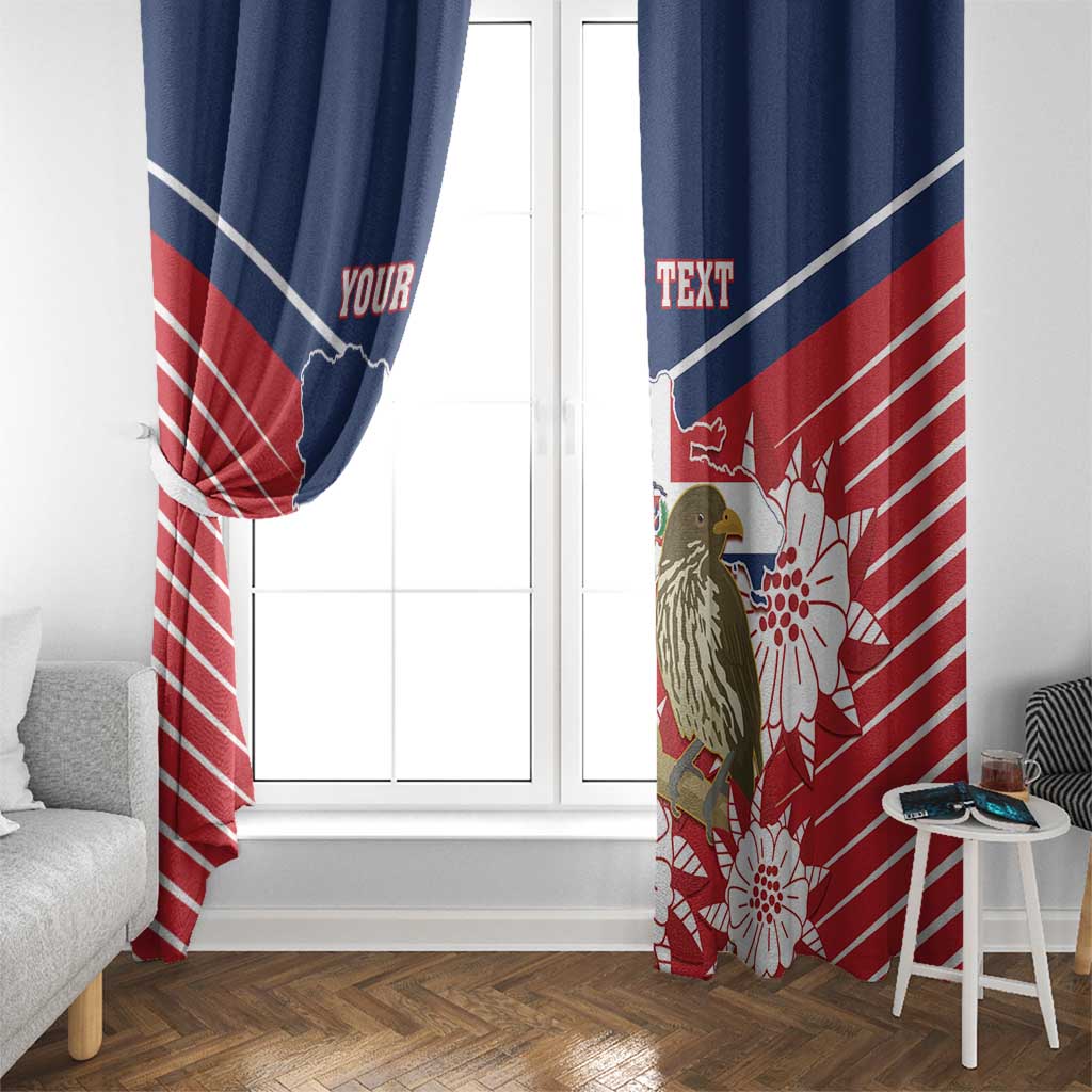 Personalized Dominican Republic Independence Day Window Curtain Palmchat With Map - Wonder Print Shop
