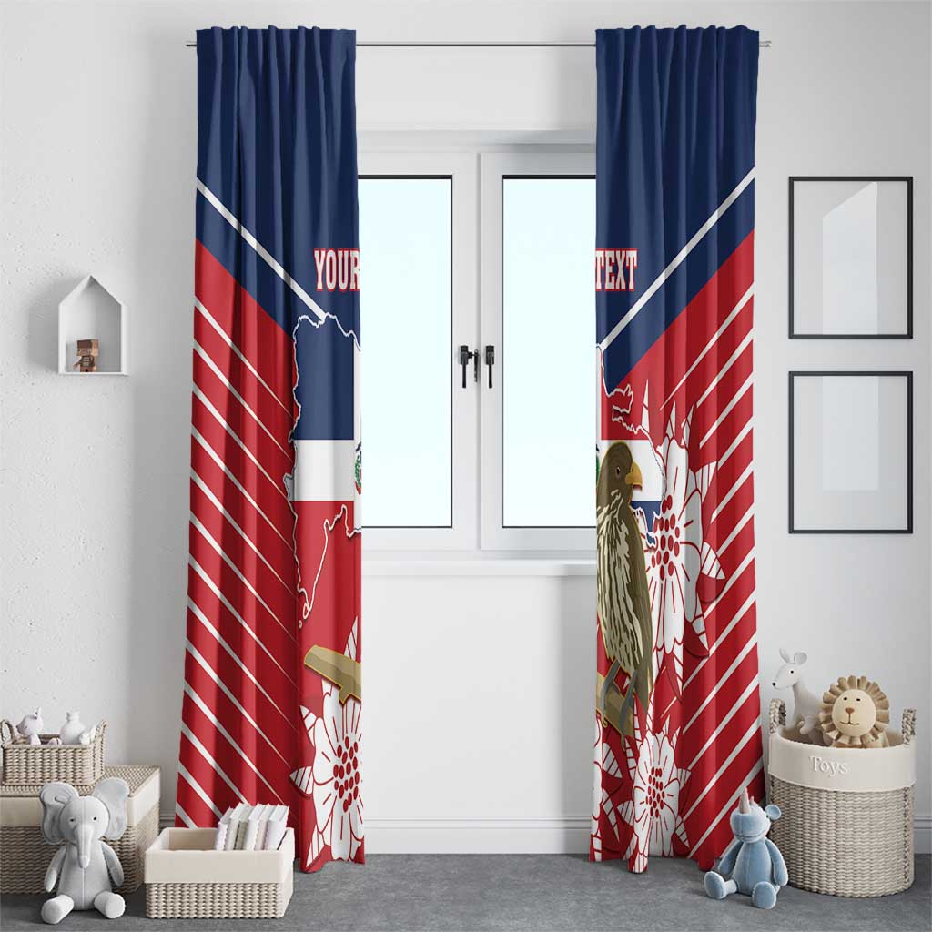 Personalized Dominican Republic Independence Day Window Curtain Palmchat With Map - Wonder Print Shop