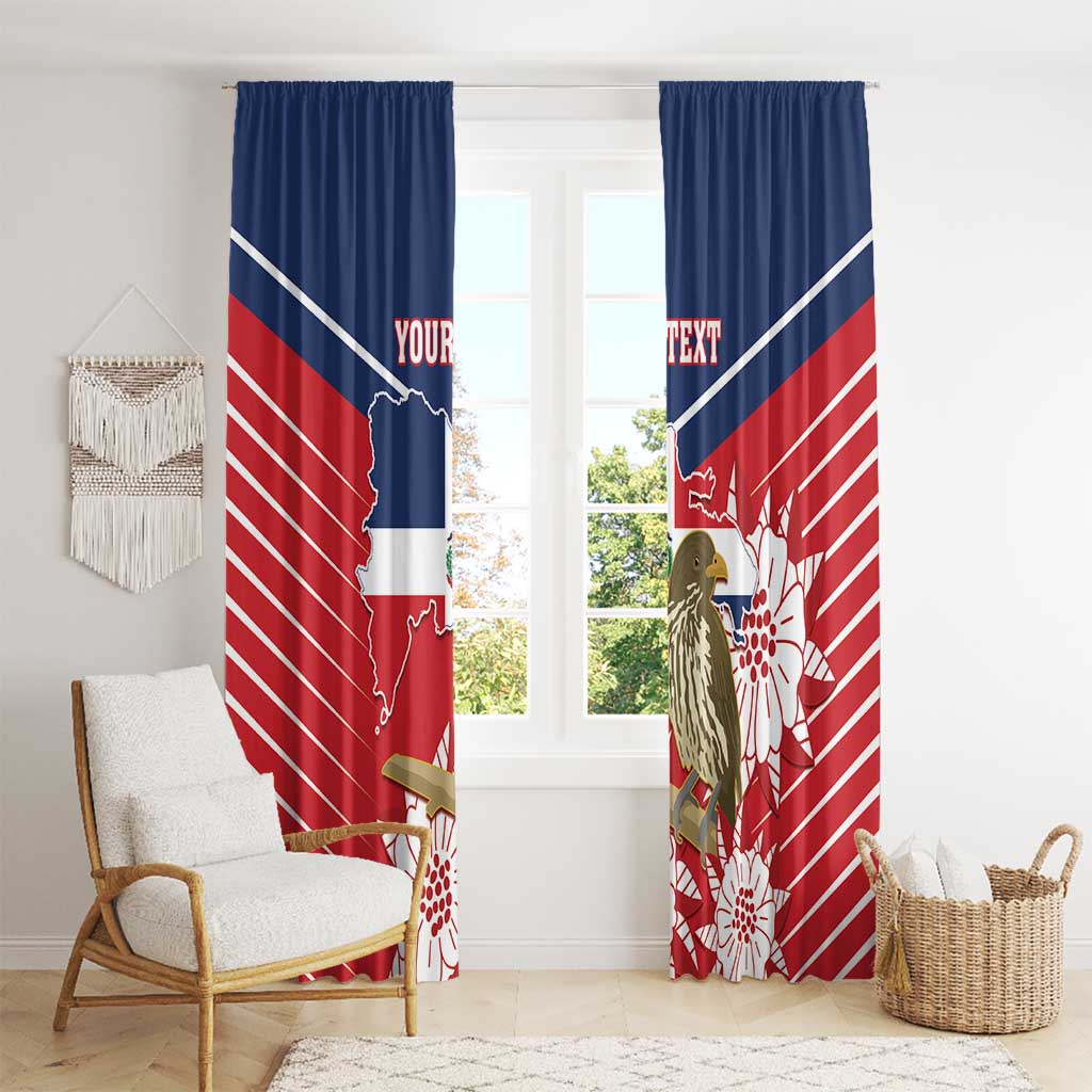 Personalized Dominican Republic Independence Day Window Curtain Palmchat With Map - Wonder Print Shop