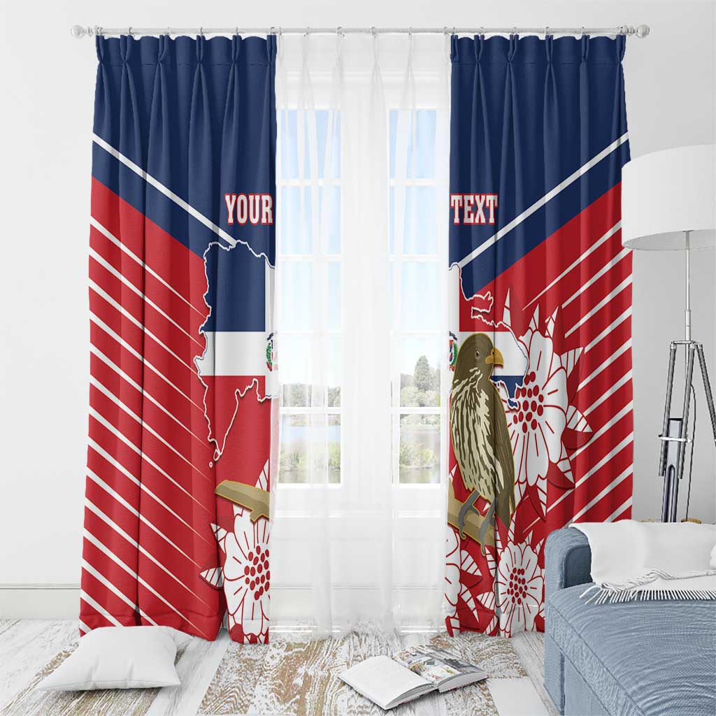Personalized Dominican Republic Independence Day Window Curtain Palmchat With Map - Wonder Print Shop