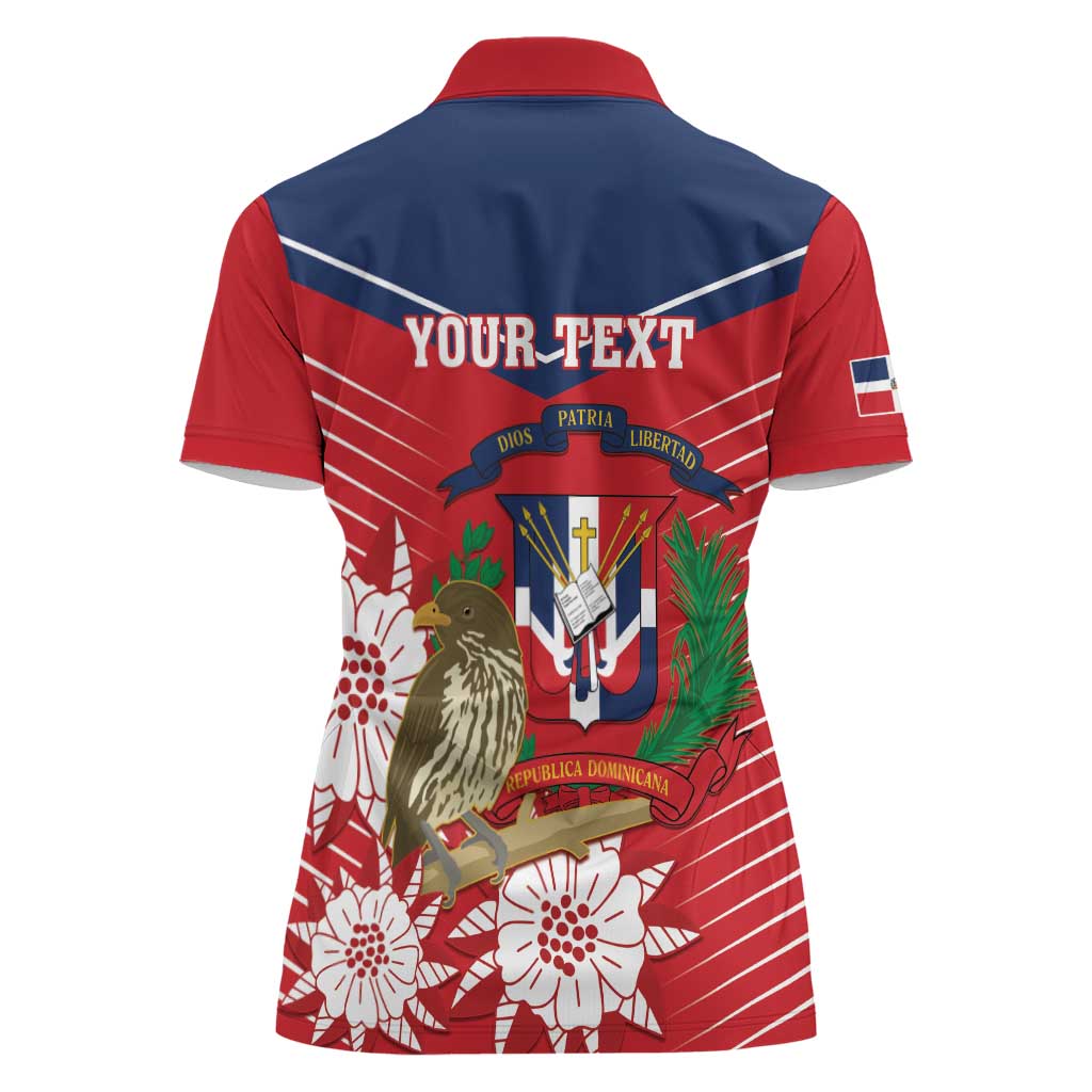 Personalized Dominican Republic Independence Day Women Polo Shirt Palmchat With Map - Wonder Print Shop