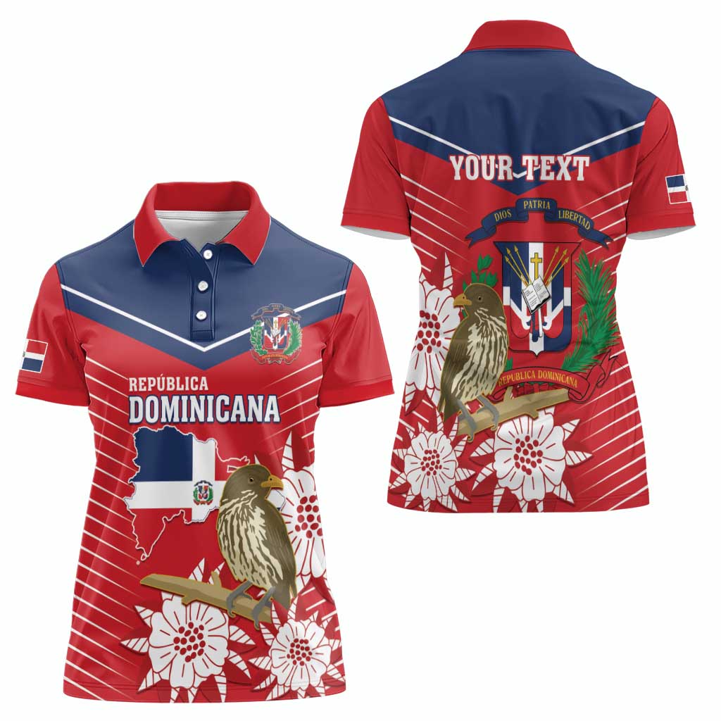 Personalized Dominican Republic Independence Day Women Polo Shirt Palmchat With Map - Wonder Print Shop