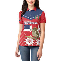Personalized Dominican Republic Independence Day Women Polo Shirt Palmchat With Map - Wonder Print Shop