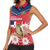 Personalized Dominican Republic Independence Day Women Sleeveless Polo Shirt Palmchat With Map - Wonder Print Shop