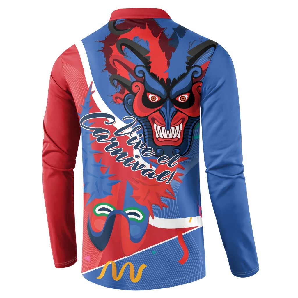 Carnival Dominicano Button Sweatshirt Dominican Republic Diablos Cojuelos Mask