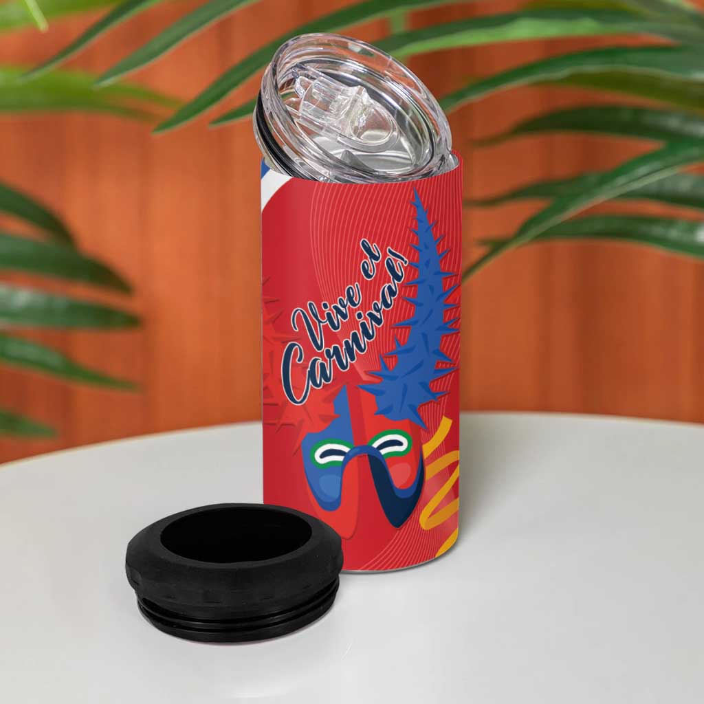 Carnival Dominicano 4 in 1 Can Cooler Tumbler Dominican Republic Diablos Cojuelos Mask