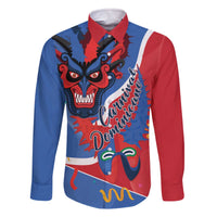 Carnival Dominicano Family Matching Off The Shoulder Long Sleeve Dress and Hawaiian Shirt Dominican Republic Diablos Cojuelos Mask