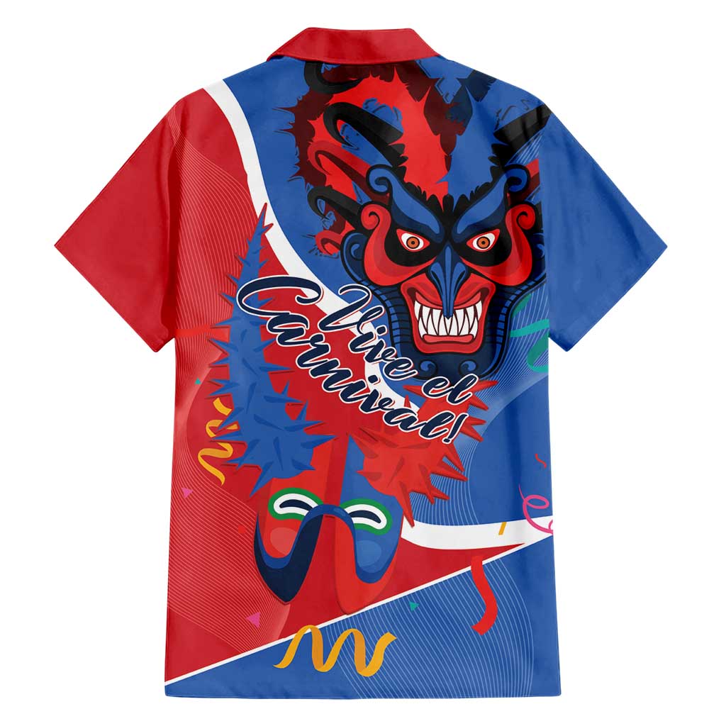 Carnival Dominicano Family Matching Short Sleeve Bodycon Dress and Hawaiian Shirt Dominican Republic Diablos Cojuelos Mask