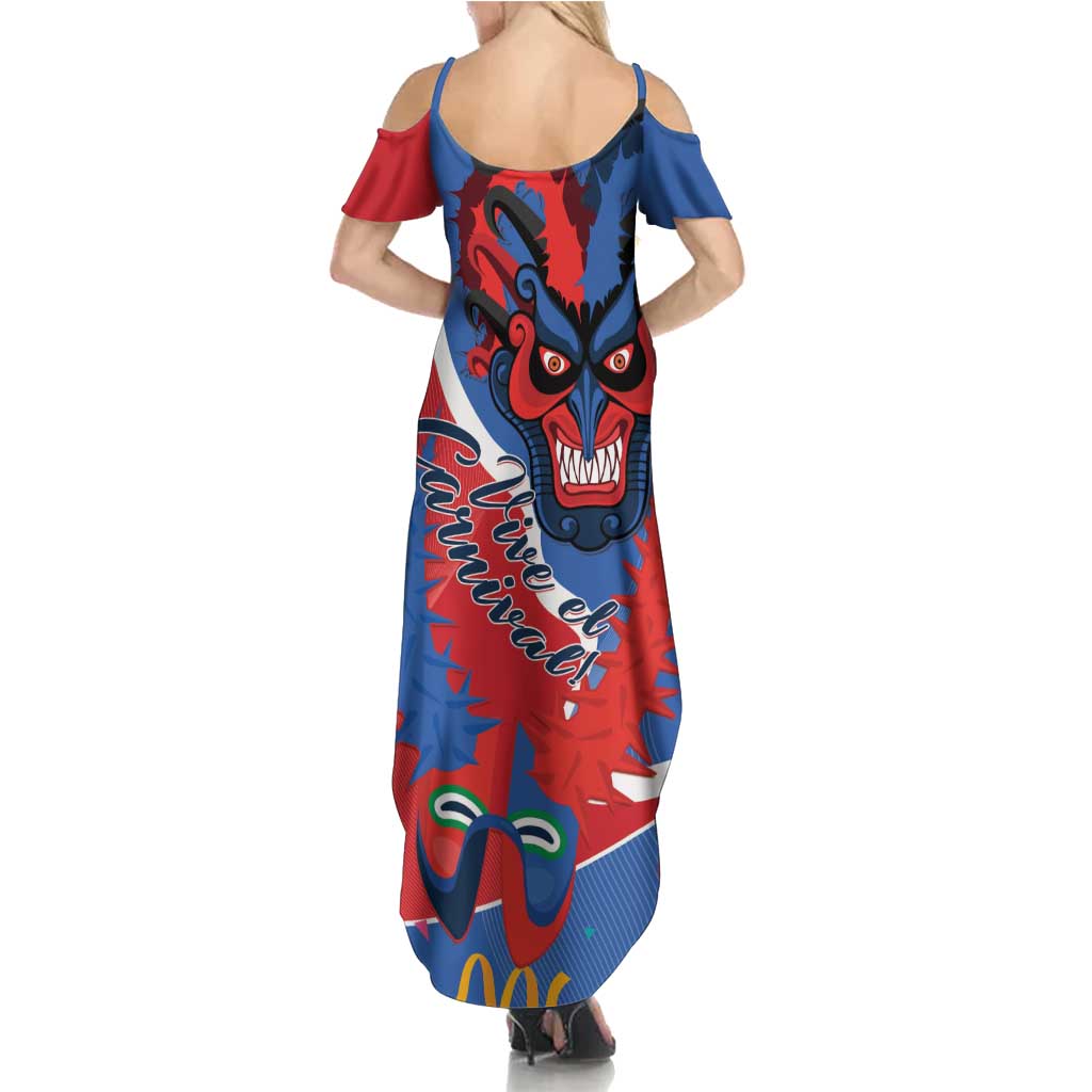 Carnival Dominicano Family Matching Summer Maxi Dress and Hawaiian Shirt Dominican Republic Diablos Cojuelos Mask
