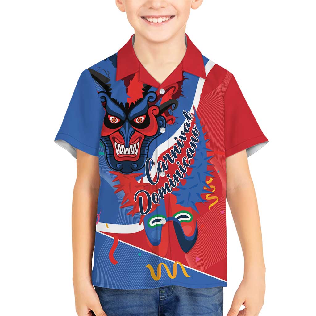 Carnival Dominicano Family Matching Summer Maxi Dress and Hawaiian Shirt Dominican Republic Diablos Cojuelos Mask