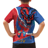 Carnival Dominicano Kid Hawaiian Shirt Dominican Republic Diablos Cojuelos Mask