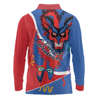 Carnival Dominicano Long Sleeve Polo Shirt Dominican Republic Diablos Cojuelos Mask