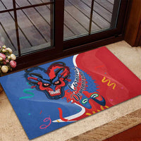 Carnival Dominicano Rubber Doormat Dominican Republic Diablos Cojuelos Mask