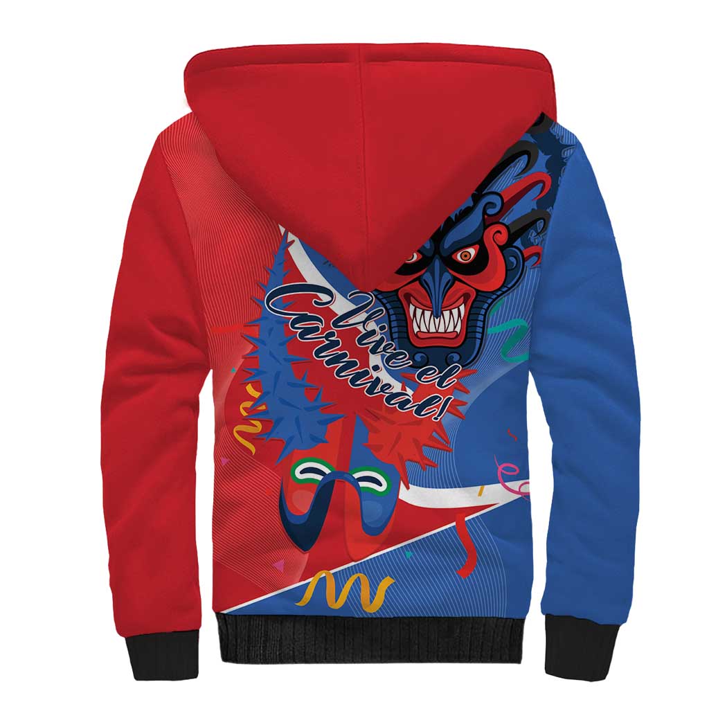 Carnival Dominicano Sherpa Hoodie Dominican Republic Diablos Cojuelos Mask