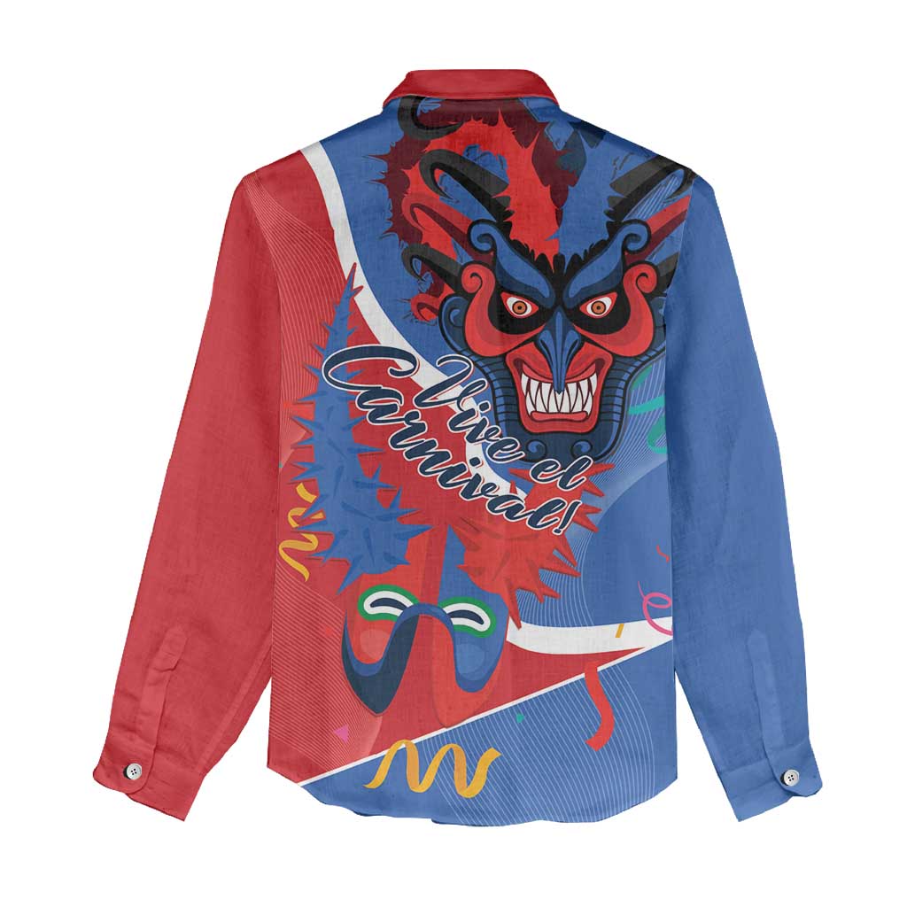 Carnival Dominicano Women Casual Shirt Dominican Republic Diablos Cojuelos Mask - Wonder Print Shop