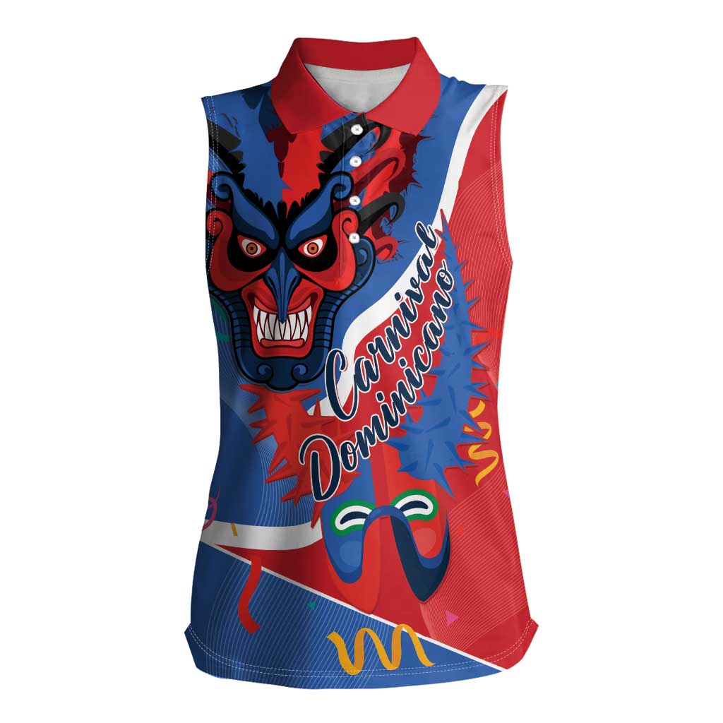 Carnival Dominicano Women Sleeveless Polo Shirt Dominican Republic Diablos Cojuelos Mask - Wonder Print Shop