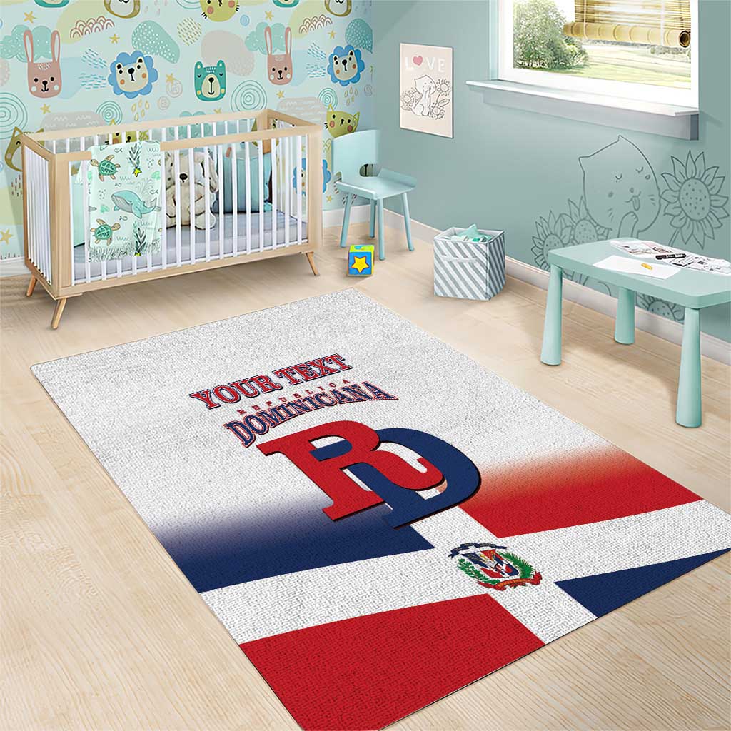 Custom Dominican Republic 2025 Baseball Area Rug Go Champions Flag Style