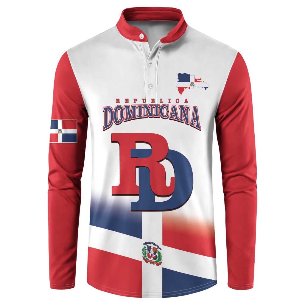 Custom Dominican Republic 2025 Baseball Button Sweatshirt Go Champions Flag Style