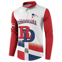 Custom Dominican Republic 2025 Baseball Button Sweatshirt Go Champions Flag Style
