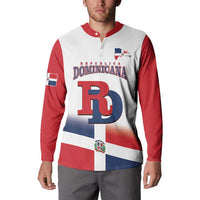 Custom Dominican Republic 2025 Baseball Button Sweatshirt Go Champions Flag Style