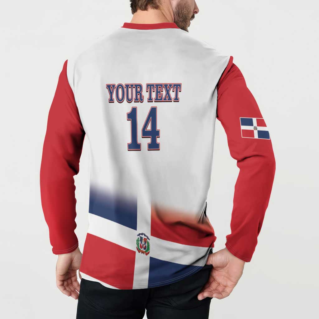 Custom Dominican Republic 2025 Baseball Button Sweatshirt Go Champions Flag Style