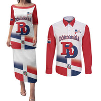 Custom Dominican Republic 2025 Baseball Couples Matching Puletasi and Long Sleeve Button Shirt Go Champions Flag Style