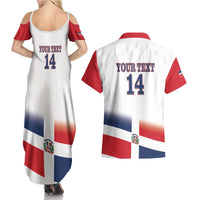 Custom Dominican Republic 2025 Baseball Couples Matching Summer Maxi Dress and Hawaiian Shirt Go Champions Flag Style