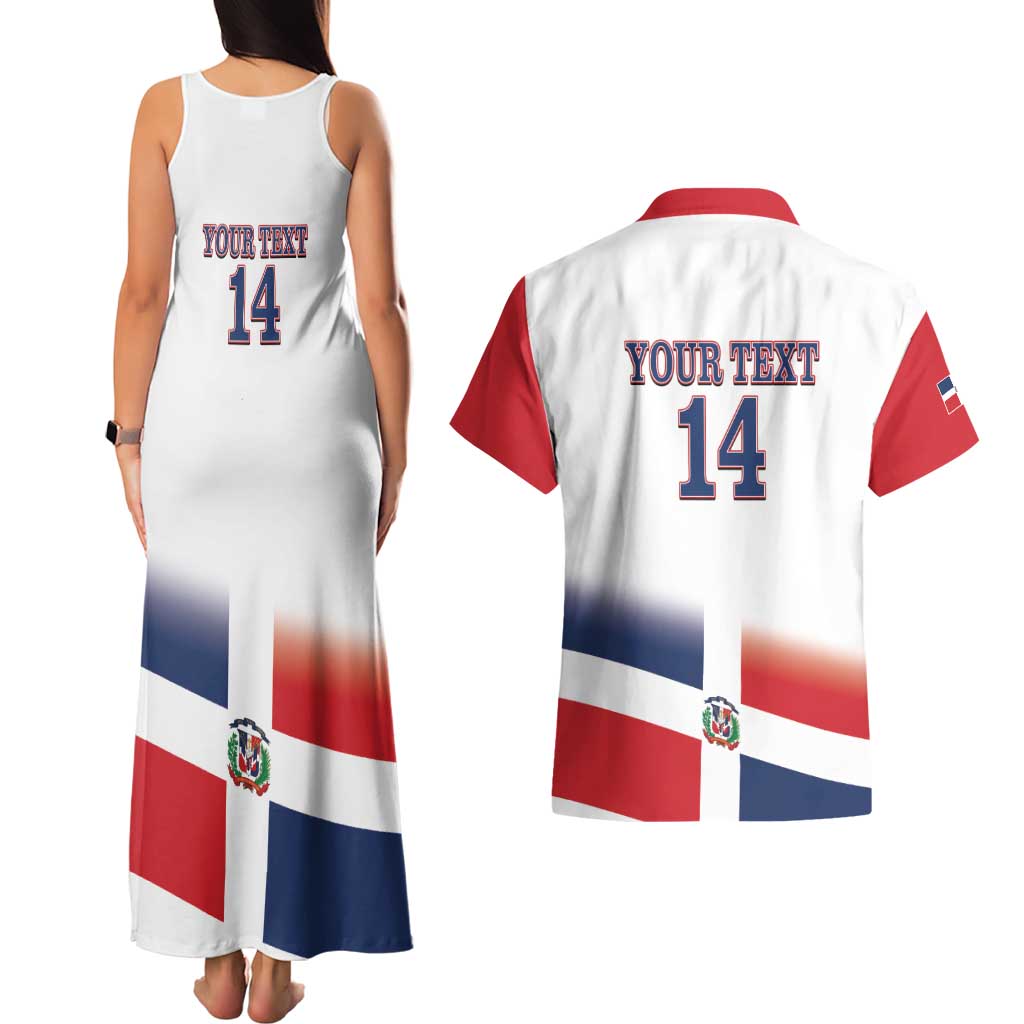 Custom Dominican Republic 2025 Baseball Couples Matching Tank Maxi Dress and Hawaiian Shirt Go Champions Flag Style